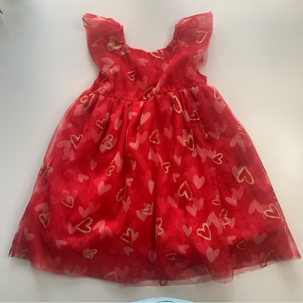 Isaac Mizrahi Red Heart Print Kids Dress